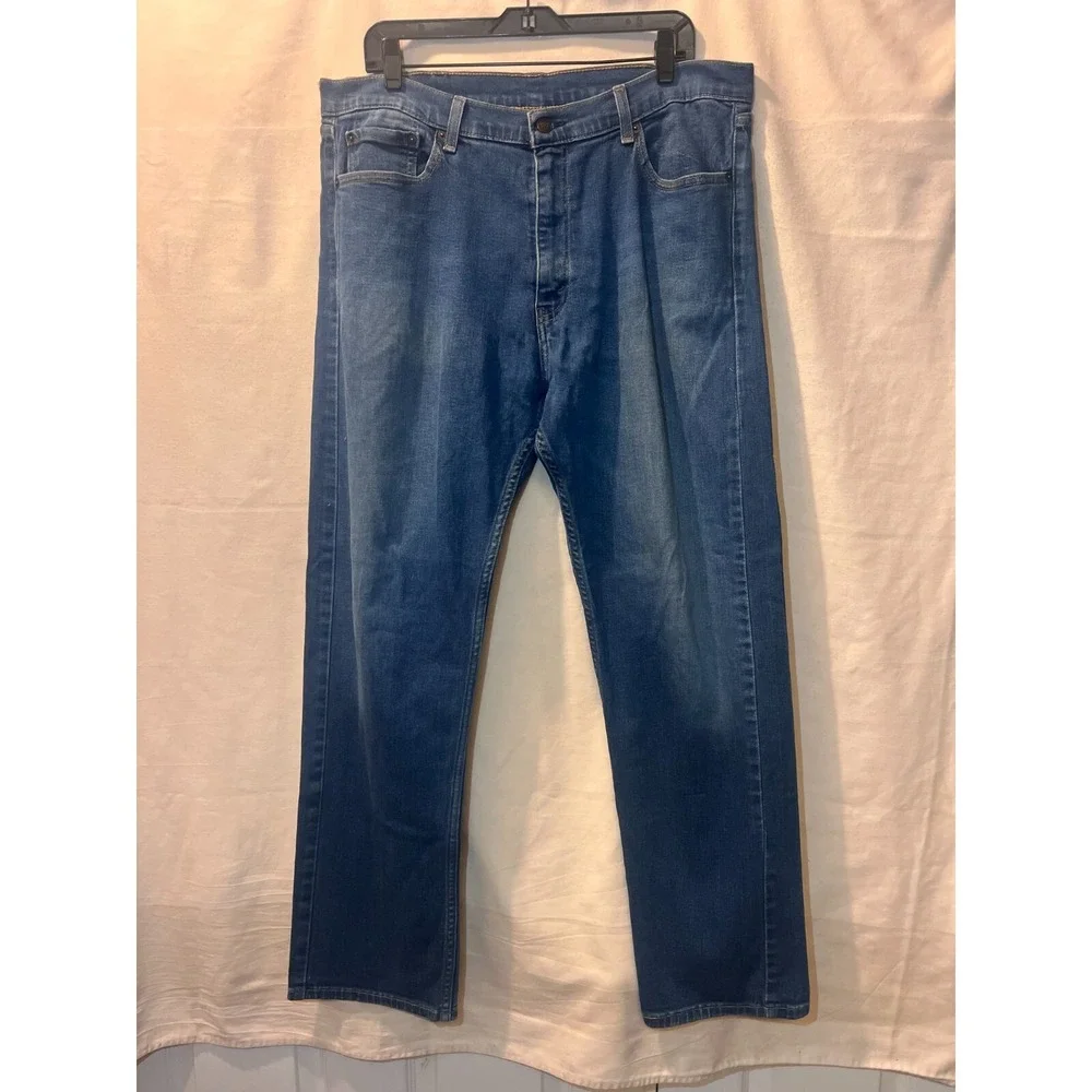 Levi's 505 Jeans Size 38x32 Mens Straight Leg Mid Rise Blue Denim A93